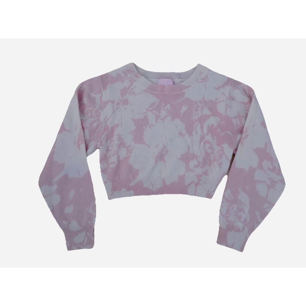 CRUSH pink cashmere sweater cropped size Small